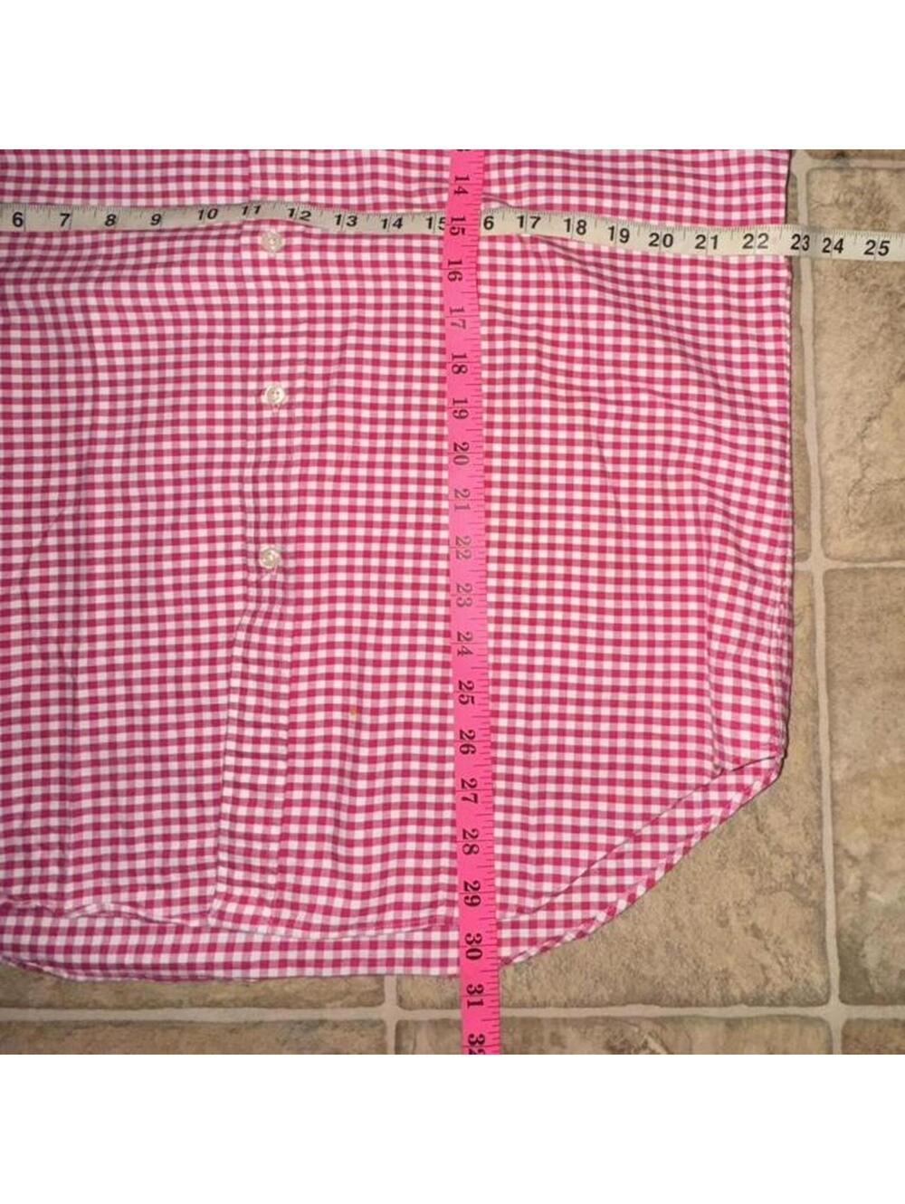Vintage 90s Polo Ralph Lauren pink gingham long sleeve button down shirt Size L - Picture 5 of 5